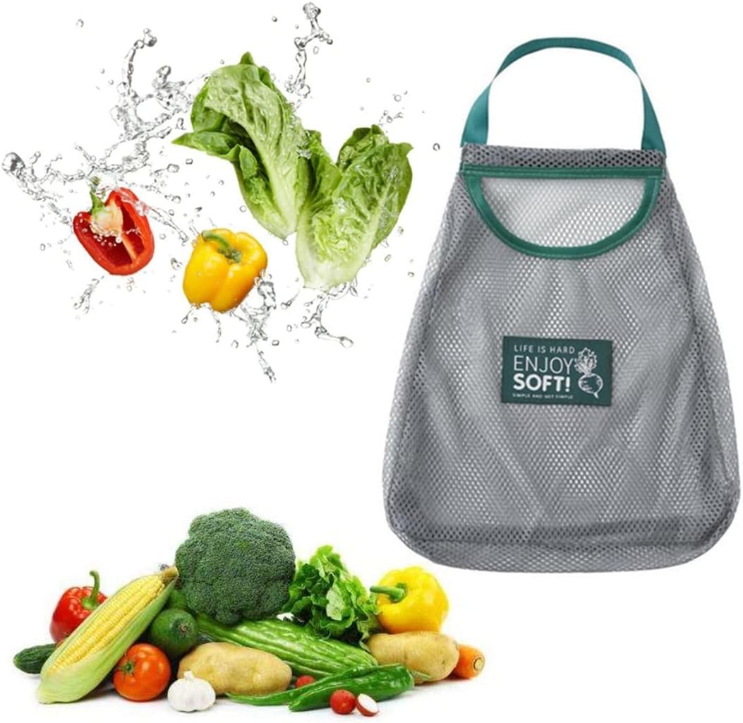 Vegetable Mesh Bag for Kitchen Storage, Reusable Breathable Mesh Produce Bag for Fruits, Vegetables, Onions, Potatoes and Grocery Organization, Lightweight Storage Bag