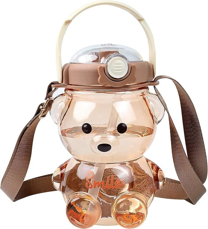 Teddy Bear Water Bottle for Kids, Cute Cartoon Drinking Bottle with Child Friendly Design for School, Travel and Daily Hydration, Reusable Kids Water Bottle